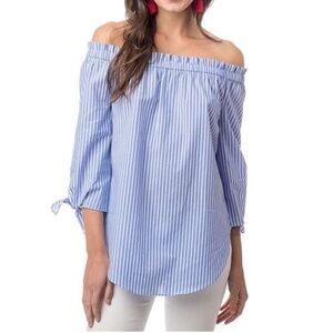 Southern Tide Striped Off the Shoulder Top